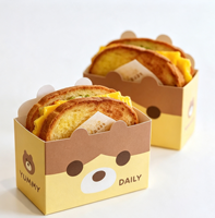 Nouvelle boîte d'emballage en papier pour sandwichs, toasts, hamburgers, bagels et petit-déjeuner à emporter