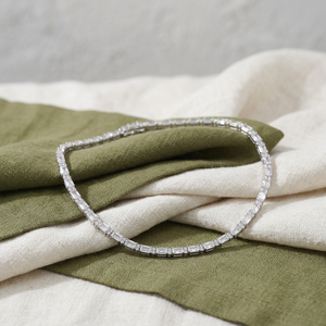 Ramdut Impex VK-40 Lujoso Collar Unisex de Plata 925 con Moissanita, Cadena de Tenis con Diseño de Estrella, Corte Brillante y Engaste de Garras - Product Image 3