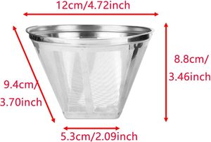 Bộ lọc cà phê bằng thép không gỉ 304 Bộ lọc cà phê Lưới cà phê Bộ lọc cà phê hình nón màu xanh - Product Image 2