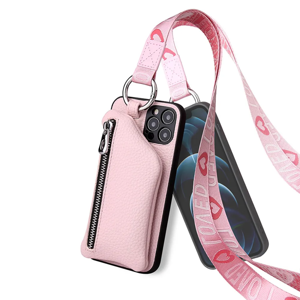 Tenchen กระเป๋าเงินหนังคล้องคอแบบถอดได้, กระเป๋าโทรศัพท์คาดลำตัวเคสโทรศัพท์สำหรับ iPhone 12 13 14 15 PRO MAX COVER