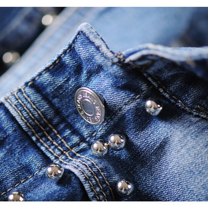 Vente en gros sur mesure Jean long pour femmes Punk Denim longueur régulière rivet ado <span class=keywords><strong>Veste</strong></span> en jean uni - Product Image 6