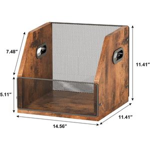 Wooden Desktop Storage Box Rectangular For Vinyl <b>Records</b> And CDs Home Office Organizer <b>Standing</b> Type - Product Image 5