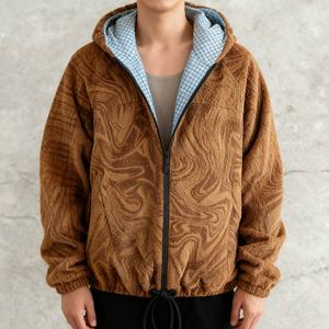 Sweat à capuche personnalisé pour homme, 500G, épais, coupe ample, en molleton de coton double épaisseur, style vintage à carreaux - Product Image 2