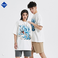 애니메이션 Yu Gi Oh T 셔츠 남성 하라주쿠 파란 눈 화이트 드래곤 그래픽 티셔츠 Streetwear 캐주얼 스타일 만화 탑스 티셔츠 100% 코튼