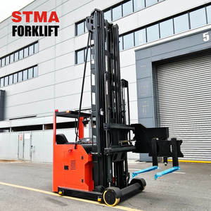 Camión de alcance eléctrico STMA 1.5ton 1,6 T sin hombre apilador de paletas de <span class=keywords><strong>3</strong></span> vías 6m 9M carretilla elevadora para almacén pasillo estrecho - Product Image 4