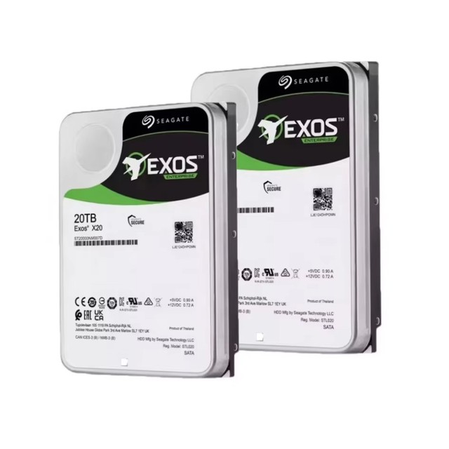 20TB for Exos X20 Internal Server Hard Drive Model ST20000NM007D SATA 6Gb/s Interface 7200RPM 256MB High-Speed Storage