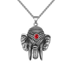 Collar con Colgante de Elefante Estilo Punk, Joyería de Acero Inoxidable, Colgante de Elefante Hindú Ganesh - Product Image 4