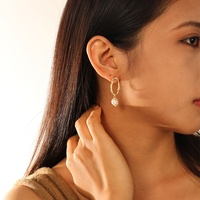 Nagosa mode femmes bijoux 18k or vermeil 925 argent sterling coquille perle boucles d'oreilles