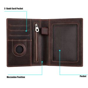 Funda de Piel Auténtica de Fábrica OEM para Hombre y Mujer, Porta Pasaportes con Ranura para AirTag - Product Image 2