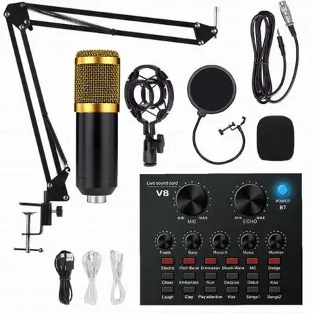 BM-800 Low Noise Karaoke Stage Webcast Condenser USB Microphone
