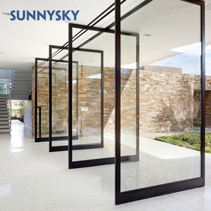 Glazen Staal Exterieur Flat Sunnysky Security Front Draaideur Kern Hout Luxe Solide Grafisch Ontwerp Op Maat Goedkope Prijs Huis - Product Image 3