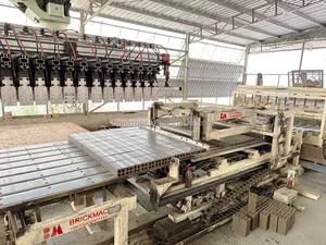 Industri gripper tanah liat bata tumpuk pengaturan letak lengan Robot tanaman di tanah liat otomatis bata pabrik manufaktur