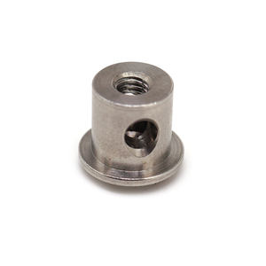 Tuercas de Seguridad Ranuradas de Cabeza Plana, Mecanizadas por CNC de Alta Precisión, Personalizadas, de Acero Inoxidable Plateado - Product Image 1