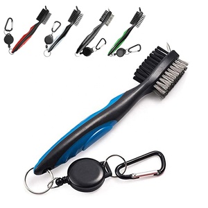 Çift taraflı plastik <span class=keywords><strong>Golf</strong></span> kulübü fırça temizleyici geri çekilebilir Zip-Line <span class=keywords><strong>Golf</strong></span> kulübü temizleme için çevre dostu dayanıklı çelik kıllar - Product Image 1