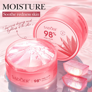 Gel d'aloe vera rose SADOER, améliore la peau rugueuse et sèche, hydrate en profondeur, nourrissant, apaisant, absorption rapide, produits de soin de la peau du visage - Product Image 1