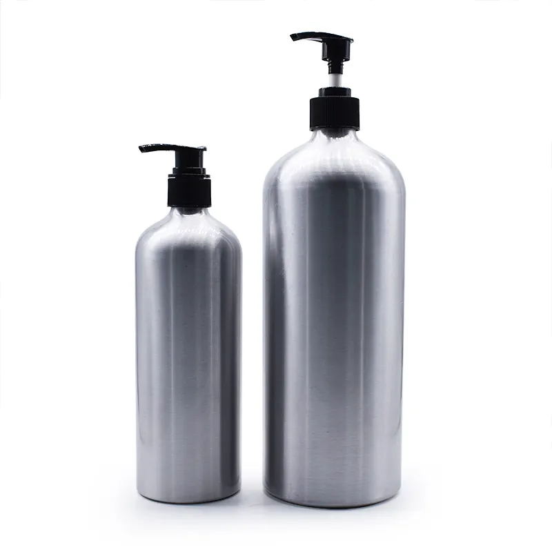 Hervulbare Cosmetische Lotion Aluminium Flessen Met Pomp Voor Emulsie Bad Douchegel Shampoo