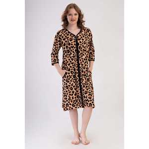 Vestido de dormir para mujer, talla grande XXL, manga 3/4, con cremallera y bolsillos, para estar en casa - Product Image 5