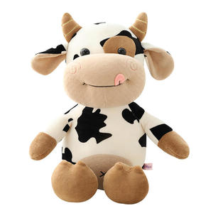 Venta al por mayor en Stock Suave Lindo Kawaii Peluches Animal Vaca Juguetes Muñeca Niños Bebé Negro Blanco Vaca <span class=keywords><strong>Peluche</strong></span> Juguete - Product Image 4