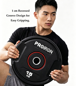 PROIRON <span class=keywords><strong>10</strong></span> <span class=keywords><strong>kg</strong></span> noir 2 pouces Dia trou poids disques en gros noir haltère pare-chocs en <span class=keywords><strong>caoutchouc</strong></span> plaque de poids - Product Image 4