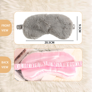 Masque de sommeil confortable en fausse fourrure et satin doux, multicolore, avec sangle élastique, double face, pour <span class=keywords><strong>la</strong></span> plupart des têtes - Product Image 2