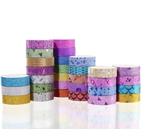 Ruban adhésif wasabi personnalisé avec paillettes brillantes, 15 mm * 3 mètres, activé par l'eau, haute performance, pour masquage décoratif