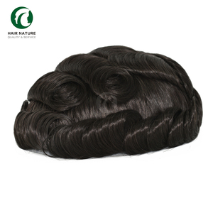 HAIR NATURE-Tupé de encaje doblado de 1/8 "<span class=keywords><strong>para</strong></span> hombre Cabello humano 130% Densidad Encaje y sistema de reemplazo de cabello de PU 6" Peluca de varios tamaños <span class=keywords><strong>para</strong></span> hombre - Product Image 5