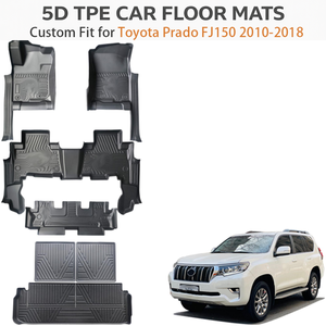 พรมปูพื้นรถยนต์ TPE แบบสั่งทำพิเศษสำหรับ Toyota Prado Fj150 พวงมาลัยซ้าย ปี 2010-2018 |   แผ่นรองพื้นกันน้ำทุกสภาพอากาศ ชุดเต็ม ของแท้จากโรงงาน - Product Image 2