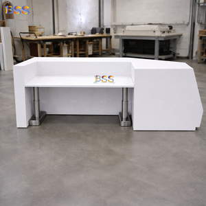 Ideas Modernas para Mostradores de Recepción de Oficina, Mostrador de Recepción de Corian Blanco de Alta Calidad Personalizado para Spa, Clínica, Salón Médico de Lujo - Product Image 4