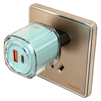 Boîtier de chargeur PD 30W transparent en cristal C006, prise EU, coque de chargeur Type-C, vente en gros, étui de chargeur vide