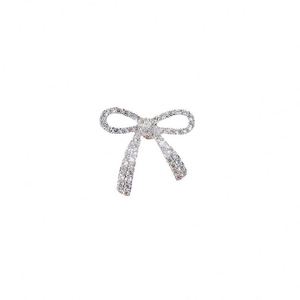 Nouvelle Broche Nœud Papillon Diamant Tendance, Exquise et Compacte, en Strass, Polyvalente pour Femme, pour Costume de Mariage, en Alliage Plaqué Or - Product Image 6