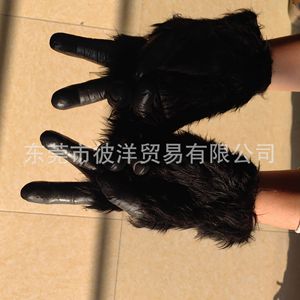 Guantes de gorila grandes, medianos y pequeños, de látex y felpa, accesorios de disfraz para Halloween, accesorios de cosplay. - Product Image 4
