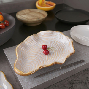 Mô Hình Tùy Chỉnh Gốm Bữa Ăn Tối Tấm Cho Khách Sạn Nhà Hàng <span class=keywords><strong>New</strong></span> Shell Tấm Khay Cho Trái Cây Tiếp Nhận Sứ Bộ Đồ Ăn - Product Image 6