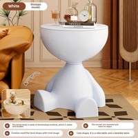 Table basse moderne et créative en plastique durable à plateau plat pour chambre à coucher, salon, petite table de chevet/secondaire pour petits appartements