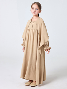 Ramadan Moyen-Orient Musulman <span class=keywords><strong>Abaya</strong></span> <span class=keywords><strong>Fille</strong></span> Robe À Capuche Robe Avec Couleur Unie À Capuche Manchette Conception Bouton Robe Kebaya Robe - Product Image 5