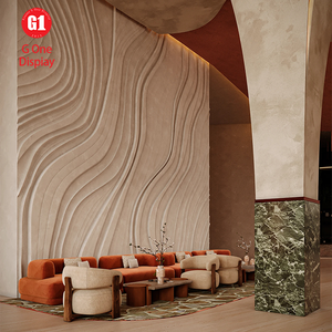 Diseño de Entrada de Hotel, Diseño de Área de Comedor Personalizada, Mostradores de Recepción Ecológicos de Alta Gama, Barra Artística con Iluminación LED - Product Image 2