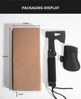 Outil multifonction de survie pour le camping en plein air Hache pliable avec étui en cuir Hache Marteau