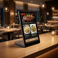 Support de menu numérique LED double face pour comptoir, rechargeable sans fil, en acrylique, pour restaurants et commerces de détail