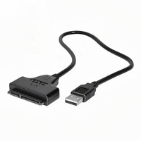 Adaptateur USB 2.0 Type-C vers SATA 22 broches, câble de données externe blindé tressé avec convertisseur de port DC pour disque dur (SSD HDD)
