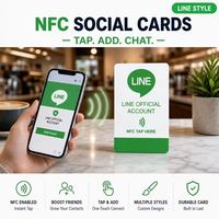 Carte NFC LINE avec puce NTAG215, appuyez pour ajouter un compte LINE officiel ou un ami, carte de visite NFC personnalisée en PVC, OEM ODM