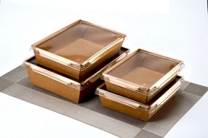 <span class=keywords><strong>Caja</strong></span> de Papel Kraft Desechable para Envasado de Alimentos con Tapas Transparentes, <span class=keywords><strong>Caja</strong></span> para Pollo Frito Coreano, Contenedor Antigrasa para Llevar, <span class=keywords><strong>Caja</strong></span> de Alimentos Personalizada - Product Image 4