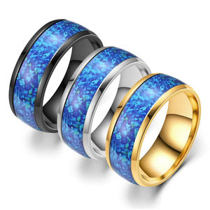 <span class=keywords><strong>Precio</strong></span> barato hecho en China <span class=keywords><strong>Anillo</strong></span> de carburo de tungsteno de compromiso con incrustaciones de ópalo azul - Product Image 1