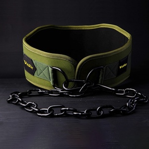 VIGFIT sabuk Angkat Berat Fitness, sabuk tarik ke atas Horizontal bar kekuatan pinggang sabuk celup pelatih jongkok dengan rantai besi - Product Image 6