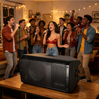 Altavoz PA de 15 Pulgadas y 440W con Woofer, Tweeter de Titanio, Supergraves, USB, TWS, Bluetooth, AUX, Micrófono, XLR para Fiestas, KTV y Clubes