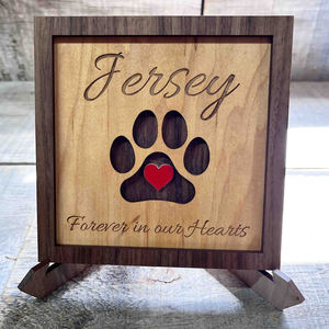 Marco de Fotos Rectangular de Madera Ecológico y Reutilizable con Diseño de Huella de Pata, Textura de Madera Natural, Diseño Sentido, Perfecto - Product Image 3