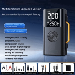Démarreur de batterie avec pompe à air et souffleur, gonfleur de pneus 150 PSI, 12V 6000mAh, manomètre numérique, batterie externe en alliage - Product Image 2