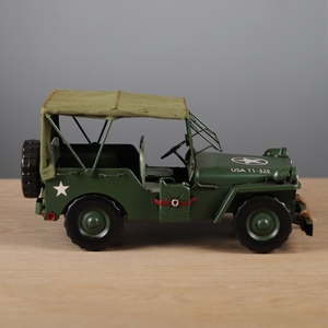 Willys ouvert au-dessus, modèle en fer moulé sous pression, véhicule nostalgique, décoration de vitrine pour occasions à thème romantique - Product Image 3