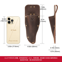 Sac banane rétro en cuir véritable avec fermeture à bouton, étui de rangement portable pour outils de jardinage, design unisexe, vente en gros usine