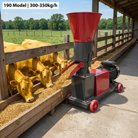 Machine à granulés d'aliments pour animaux 190, moulin à granulés à matrice plate 300-350 kg/h pour volailles, poulets, porcs, lapins, granulateur d'aliments pour ferme