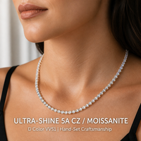 Chaîne de tennis en acier inoxydable 316 de 5 mm, laiton, argent sterling, hip-hop, testée, avec zircon et moissanite