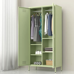 Chine Fournisseur Chambre Armoire Armoire En Métal 2 Portes Casier De Rangement Placard Européen En Métal Casier Vêtements Armoire De Rangement, KD - Product Image 1